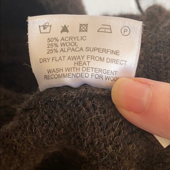 HEATHER CHOCOLATE HEAVY CARDIGAN W/BELT SZ LG - Picture 6 of 9